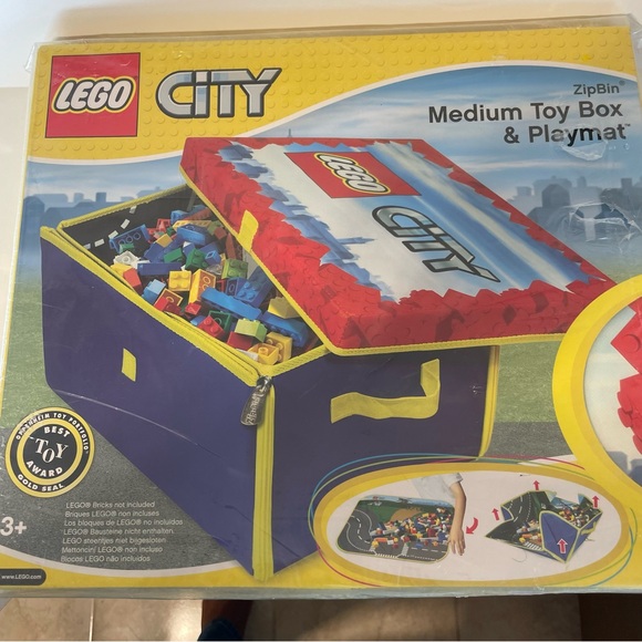 LEGO City ZipBin Medium Toy Box and Play Mat bin for Legos - Picture 3 of 10